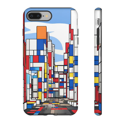 Square City | Coque résistante double protection - inspiration Mondrian