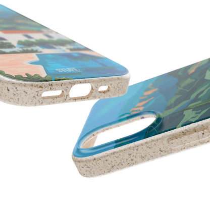 Summer Villa Case | Eco-Friendly Bamboo and Bioplastic Case with Summer Design - Available with Gift Packaging