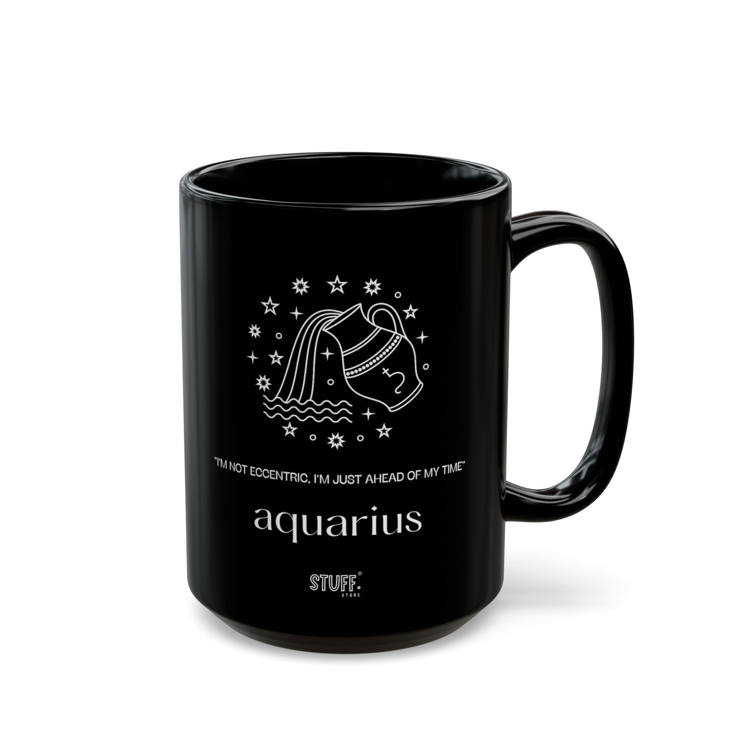 Verseau | Mug noir en céramique avec signe astrologique et phrase drôle – 330ml / 440ml