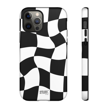 Checkers Case | Coque résistante double protection et Design en Damier déformé