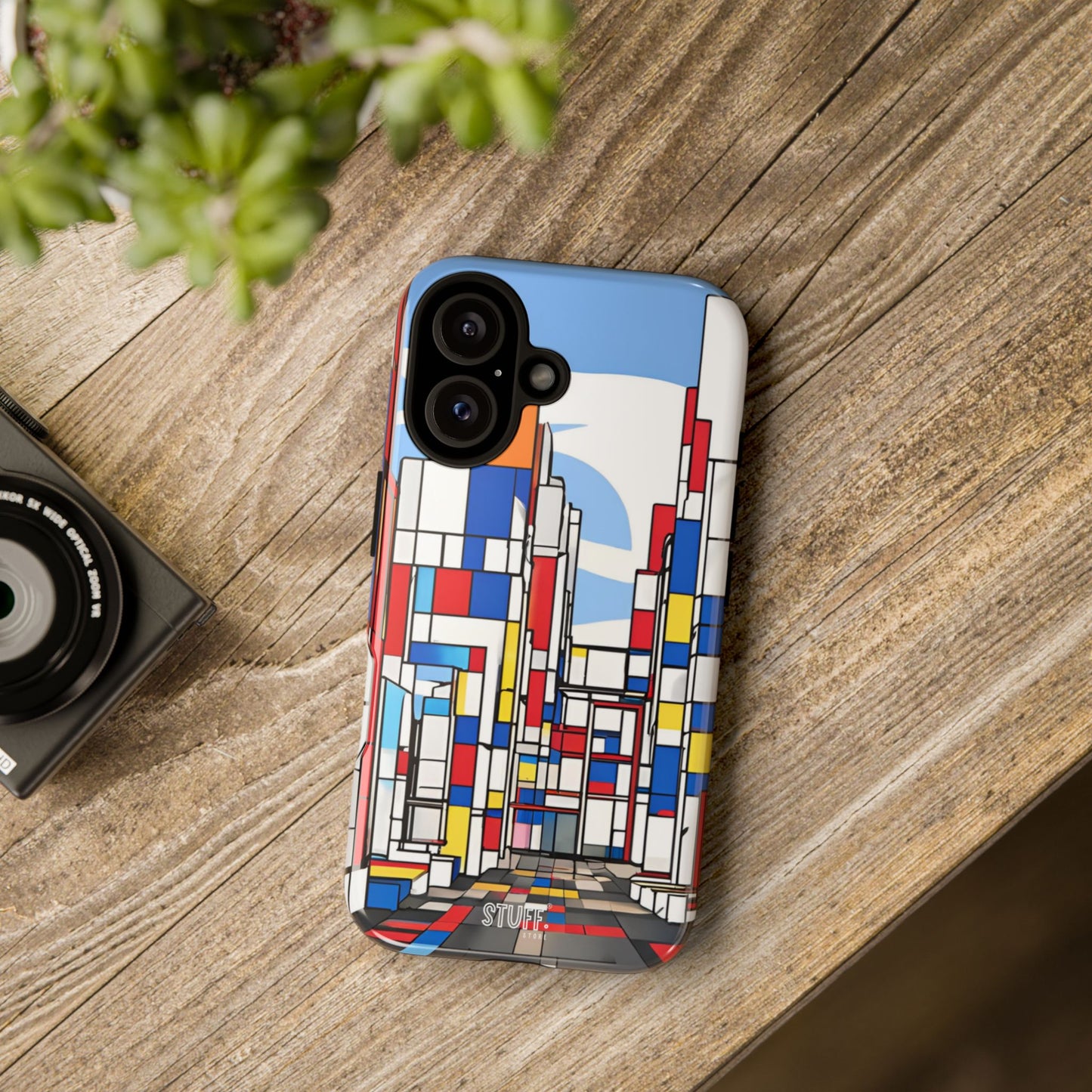 Square City | Coque résistante double protection - inspiration Mondrian