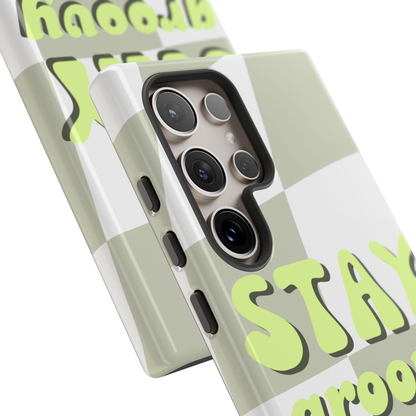 Groovy Case | Coque résistante double protection avec Design Rétro en Damier - Vert
