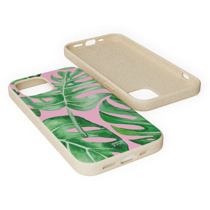 Monstera Case | Eco-Friendly Bamboo and Bioplastic Shell Monstera Leaves Pattern - Available with Gift Packaging