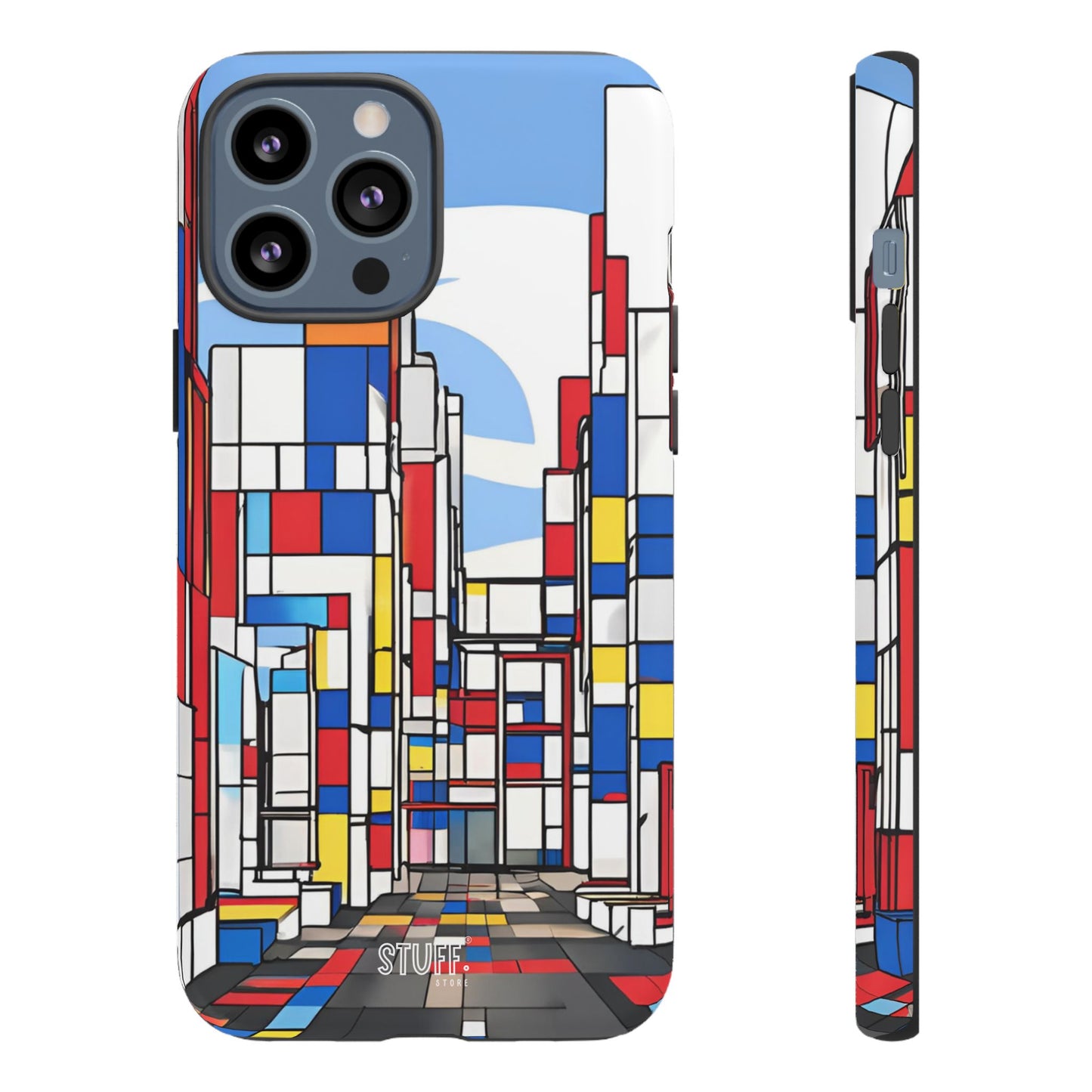 Square City | Coque résistante double protection - inspiration Mondrian