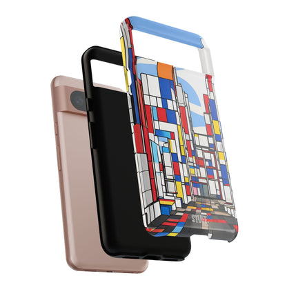 Square City | Coque résistante double protection - inspiration Mondrian