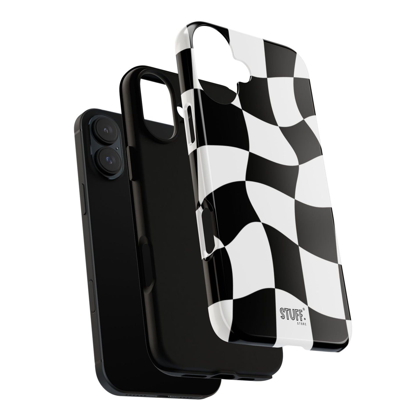 Checkers Case | Coque résistante double protection et Design en Damier déformé