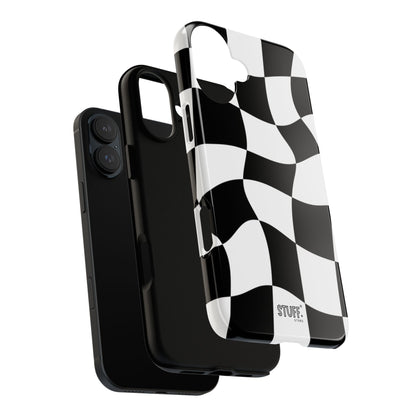 Checkers Case | Coque résistante double protection et Design en Damier déformé
