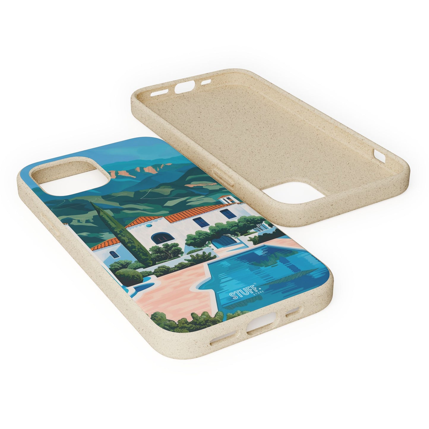 Summer Villa Case | Eco-Friendly Bamboo and Bioplastic Case with Summer Design - Available with Gift Packaging