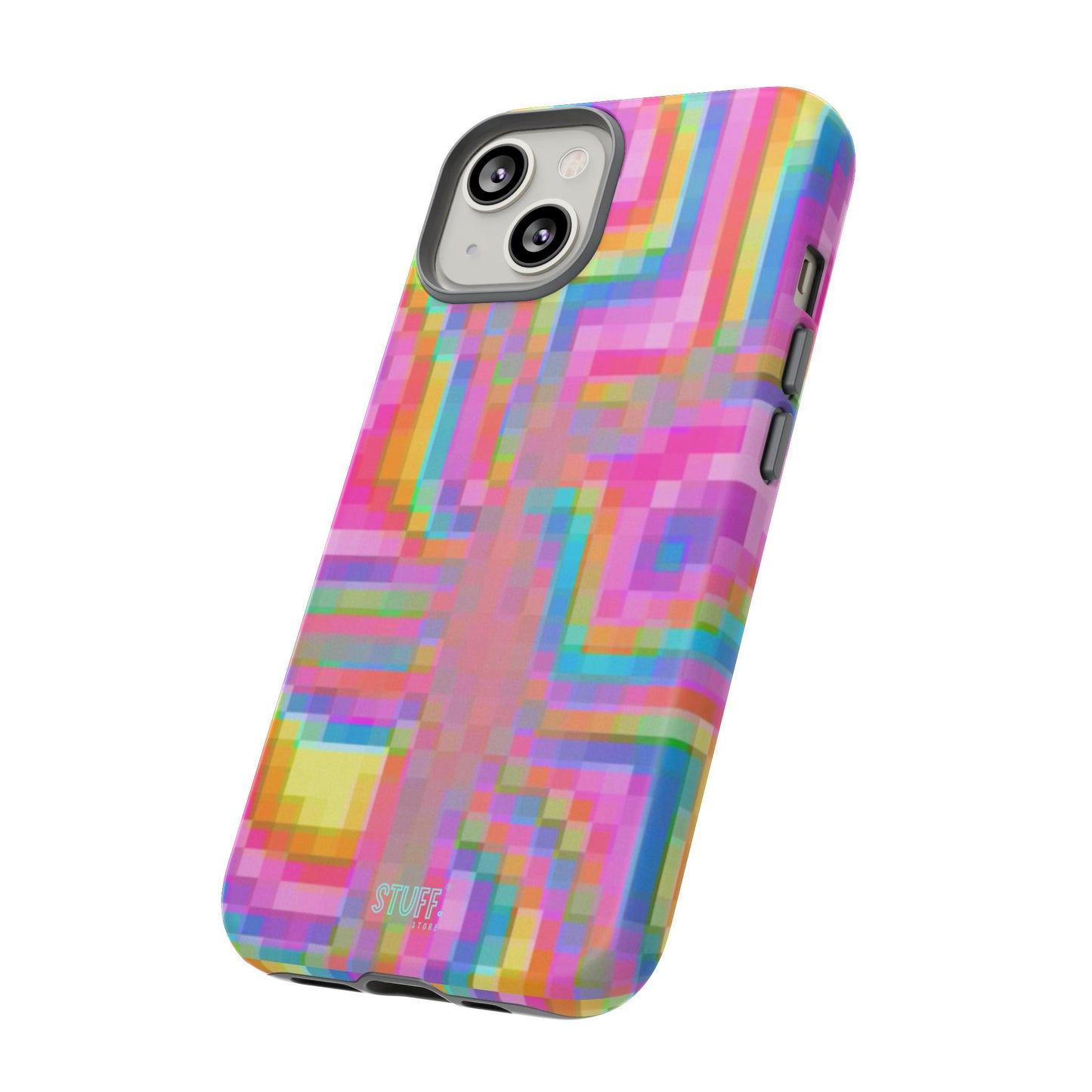 Pixel Case | Coque résistante double protection anti-choc - Motif pixels colorés
