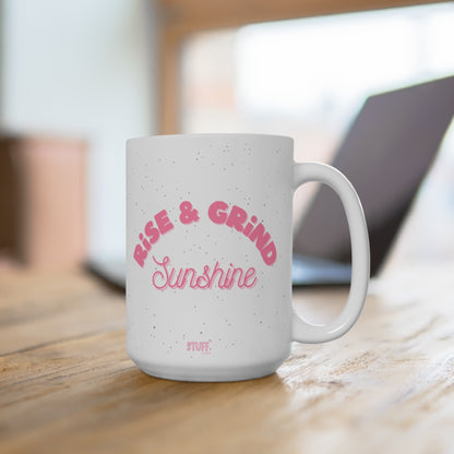 taza de levantarse y moler