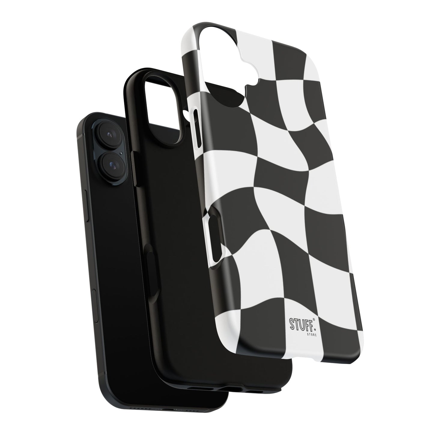 Checkers Case | Coque résistante double protection et Design en Damier déformé