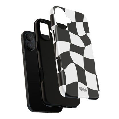 Checkers Case | Coque résistante double protection et Design en Damier déformé
