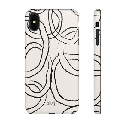 Doodly Case | Coque résistante double protection avec Design Gribouillis Minimaliste