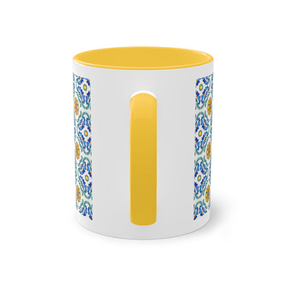 Azulejos Cup | Mug bicolore en céramique avec motif mosaïque méditerranéen – 330ml