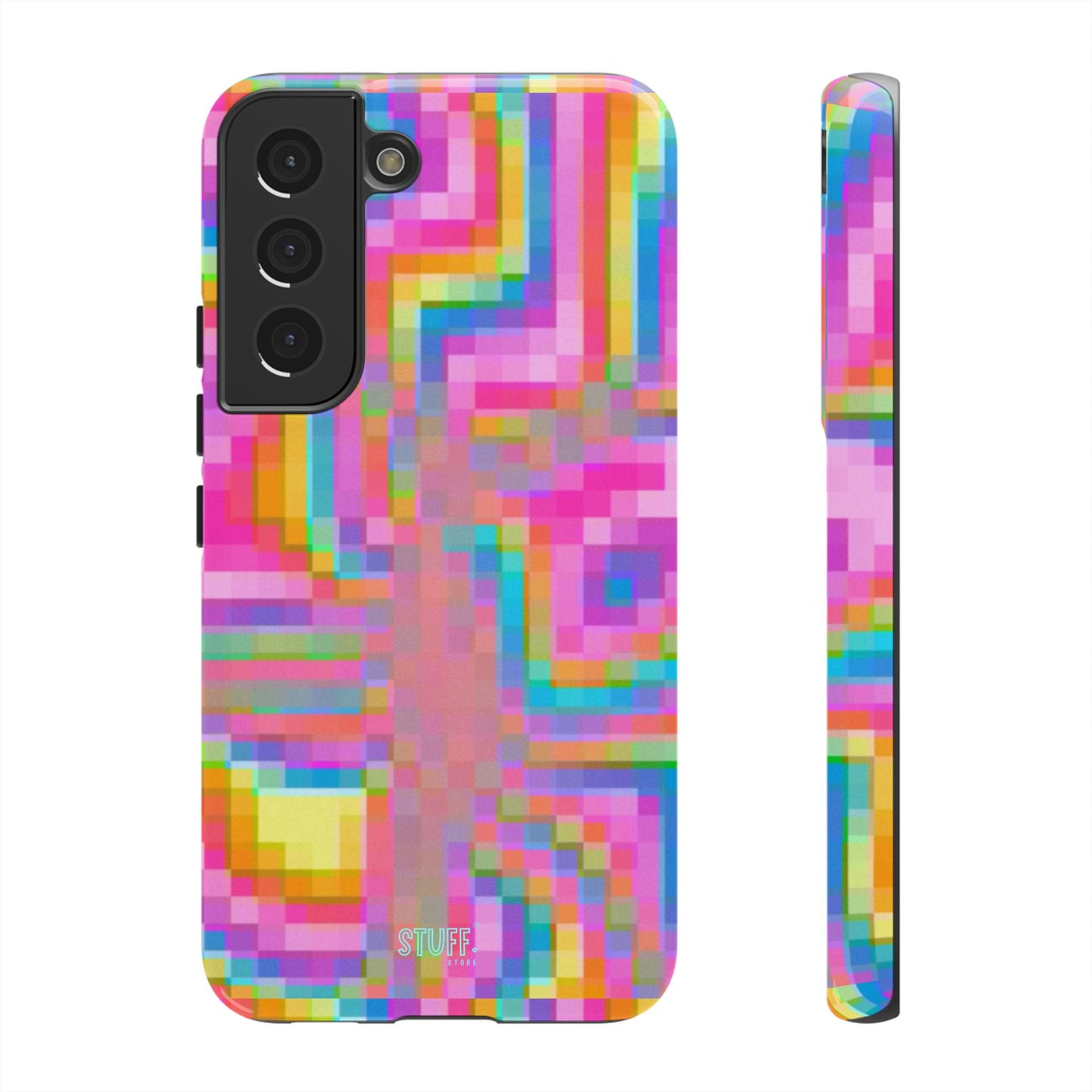 Pixel Case | Coque résistante double protection anti-choc - Motif pixels colorés
