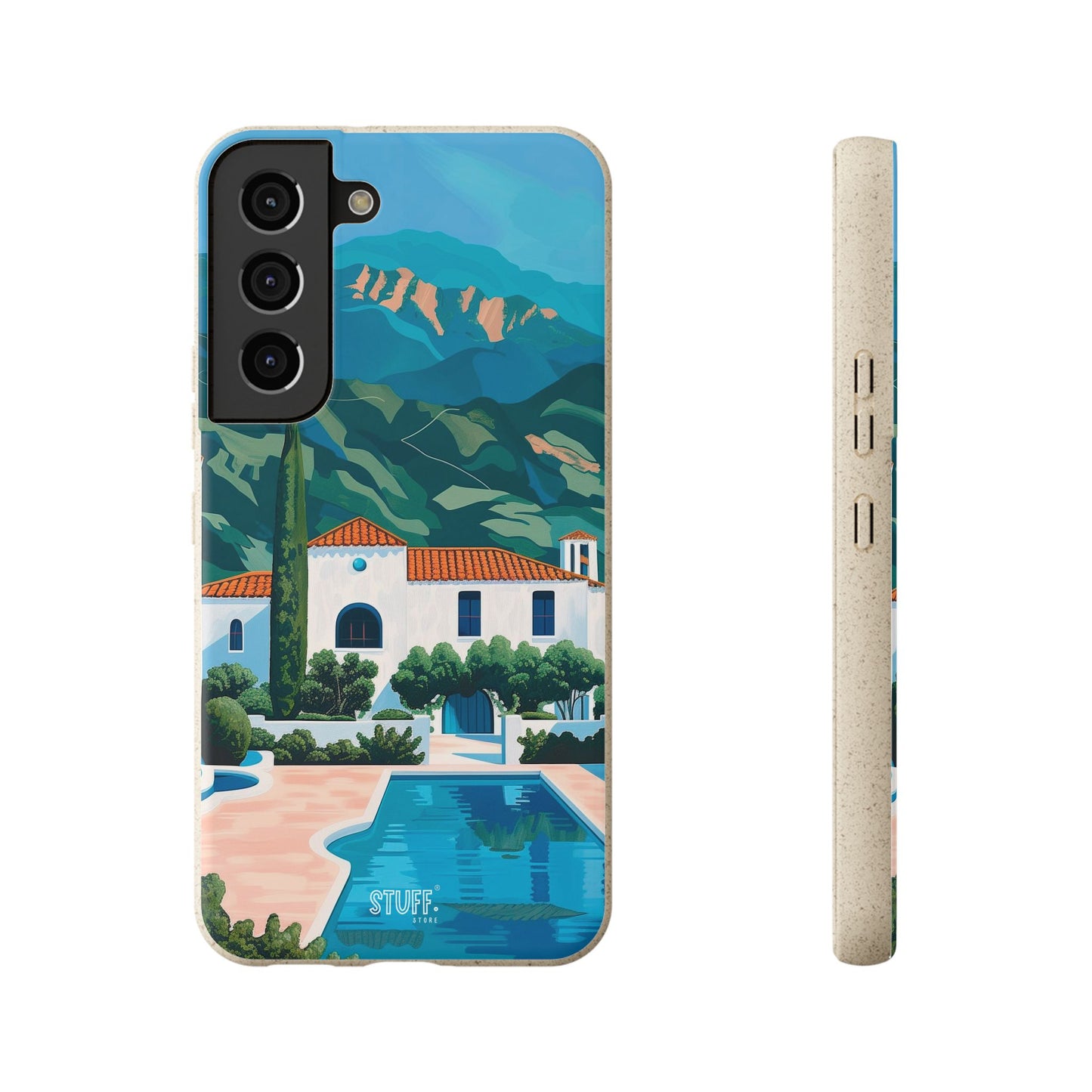 Summer Villa Case | Eco-Friendly Bamboo and Bioplastic Case with Summer Design - Available with Gift Packaging