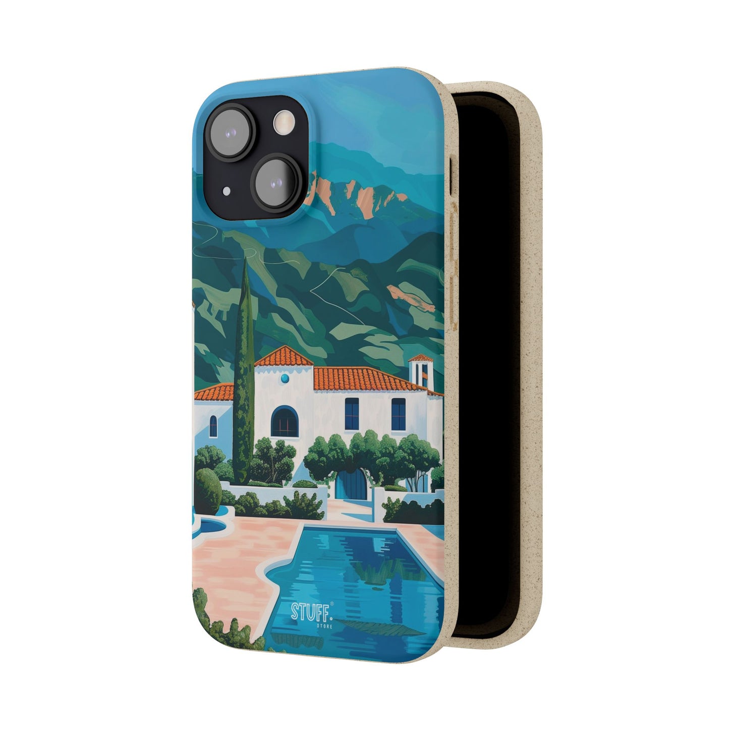 Summer Villa Case | Eco-Friendly Bamboo and Bioplastic Case with Summer Design - Available with Gift Packaging
