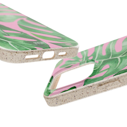 Monstera Case | Eco-Friendly Bamboo and Bioplastic Shell Monstera Leaves Pattern - Available with Gift Packaging
