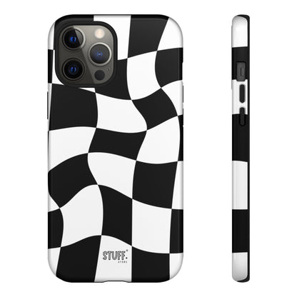Checkers Case | Coque résistante double protection et Design en Damier déformé