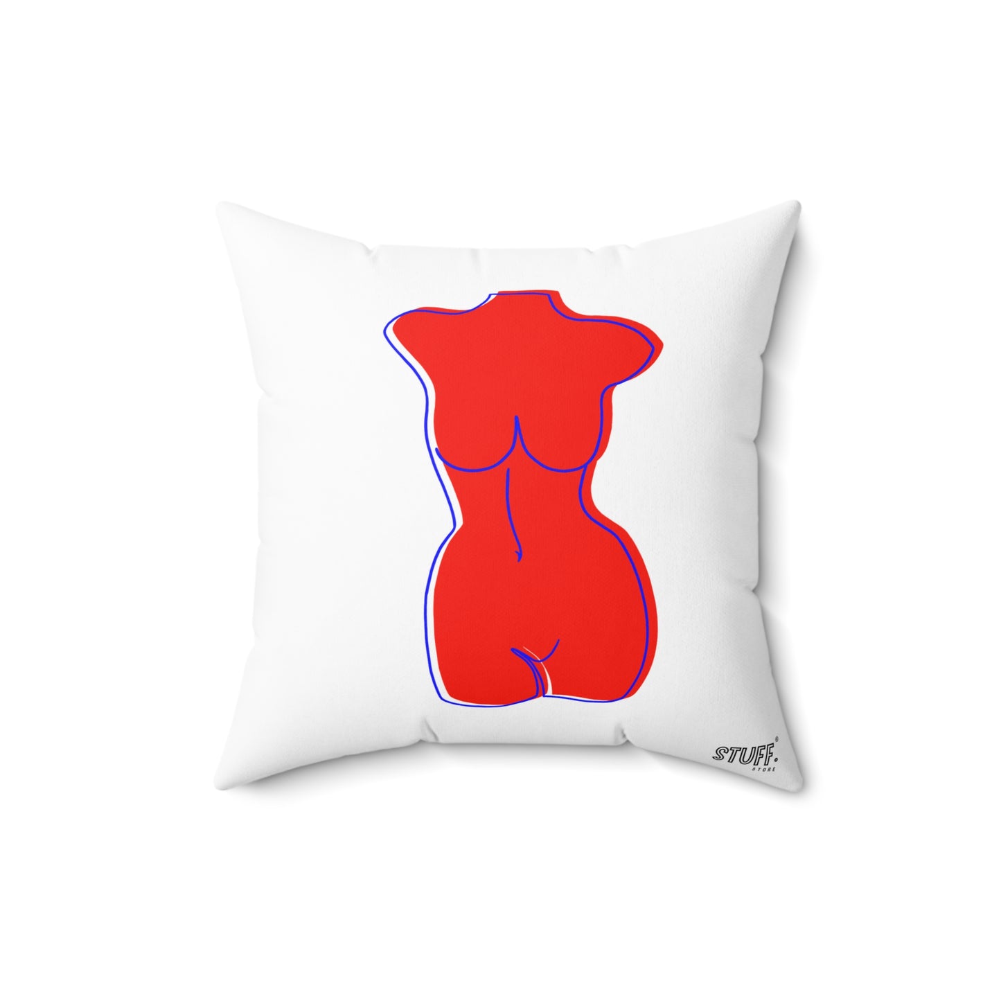 Coussin carré décoratif avec design de femme pulpeuse