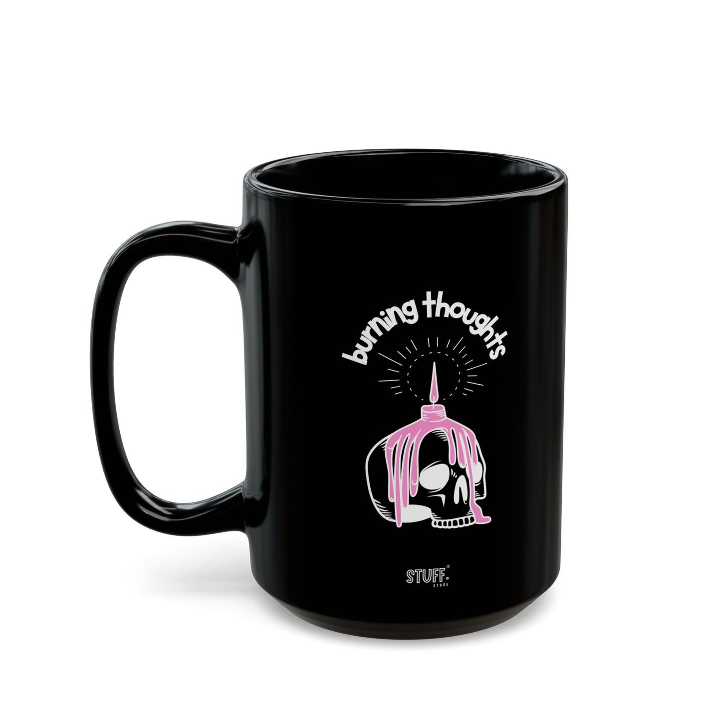 Burning Thoughts Cup | Mug noir avec design — 330ml / 440ml
