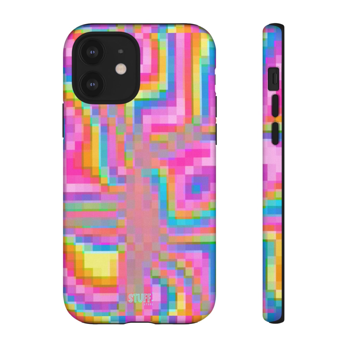 Pixel Case | Coque résistante double protection anti-choc - Motif pixels colorés