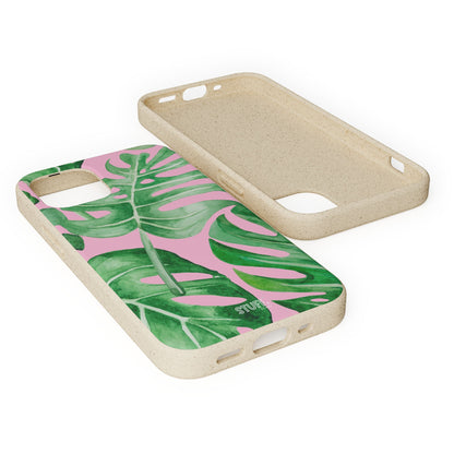 Monstera Case | Eco-Friendly Bamboo and Bioplastic Shell Monstera Leaves Pattern - Available with Gift Packaging