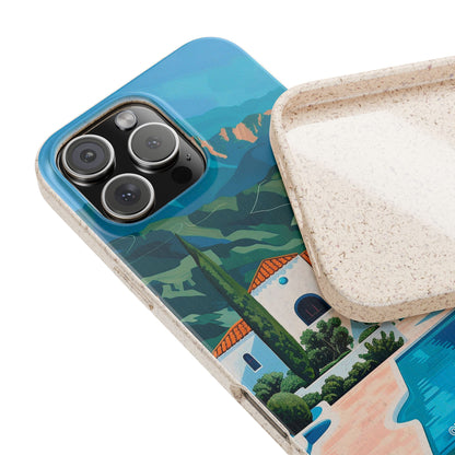 Summer Villa Case | Eco-Friendly Bamboo and Bioplastic Case with Summer Design - Available with Gift Packaging