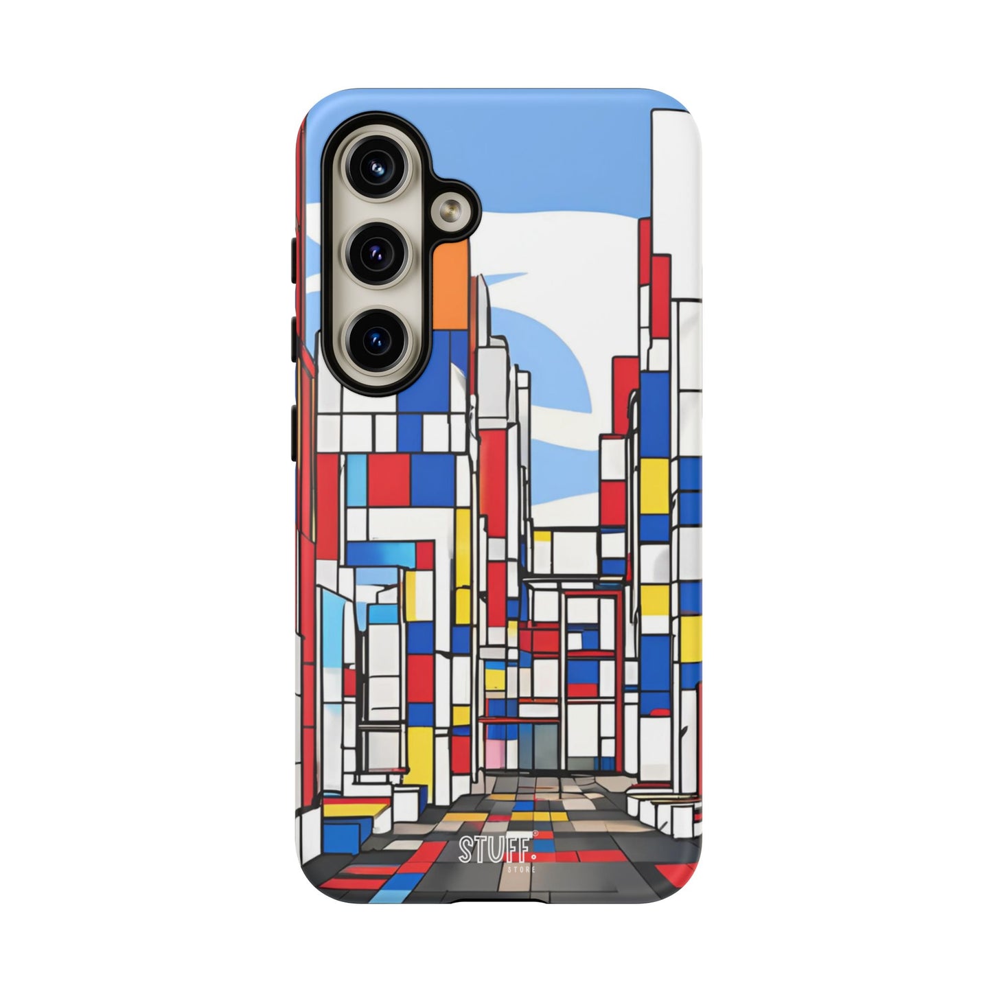Square City | Coque résistante double protection - inspiration Mondrian