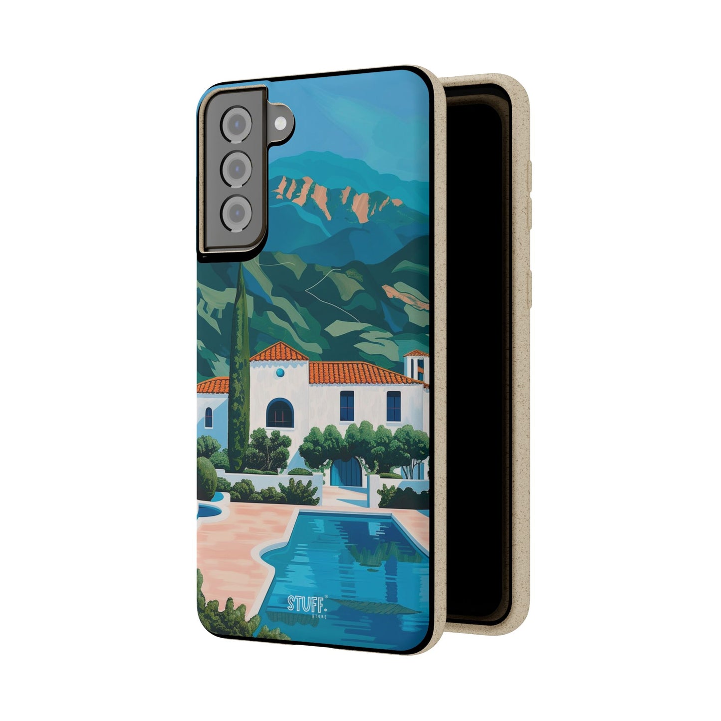 Summer Villa Case | Eco-Friendly Bamboo and Bioplastic Case with Summer Design - Available with Gift Packaging