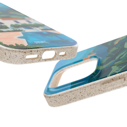 Summer Villa Case | Eco-Friendly Bamboo and Bioplastic Case with Summer Design - Available with Gift Packaging