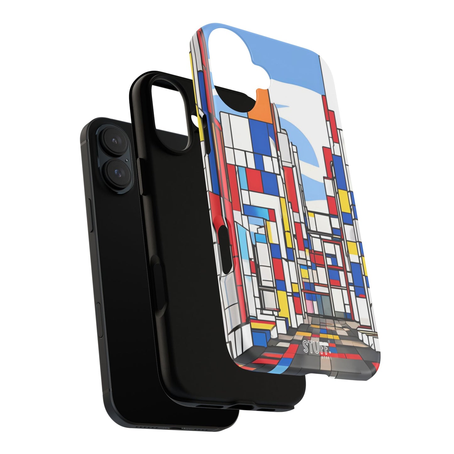 Square City | Coque résistante double protection - inspiration Mondrian