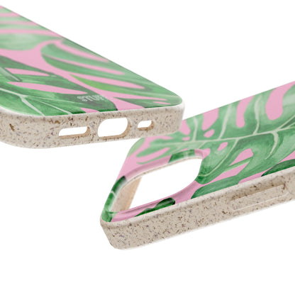 Monstera Case | Eco-Friendly Bamboo and Bioplastic Shell Monstera Leaves Pattern - Available with Gift Packaging