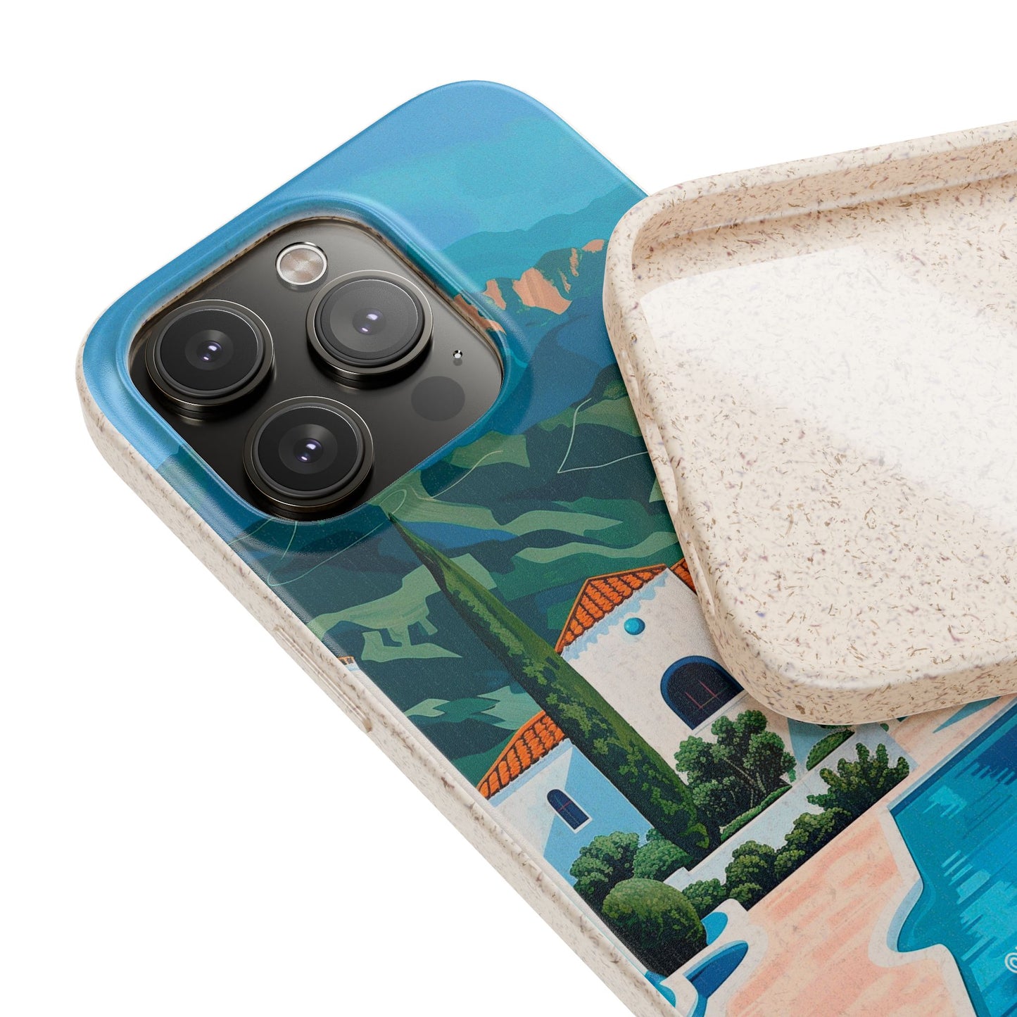 Summer Villa Case | Eco-Friendly Bamboo and Bioplastic Case with Summer Design - Available with Gift Packaging