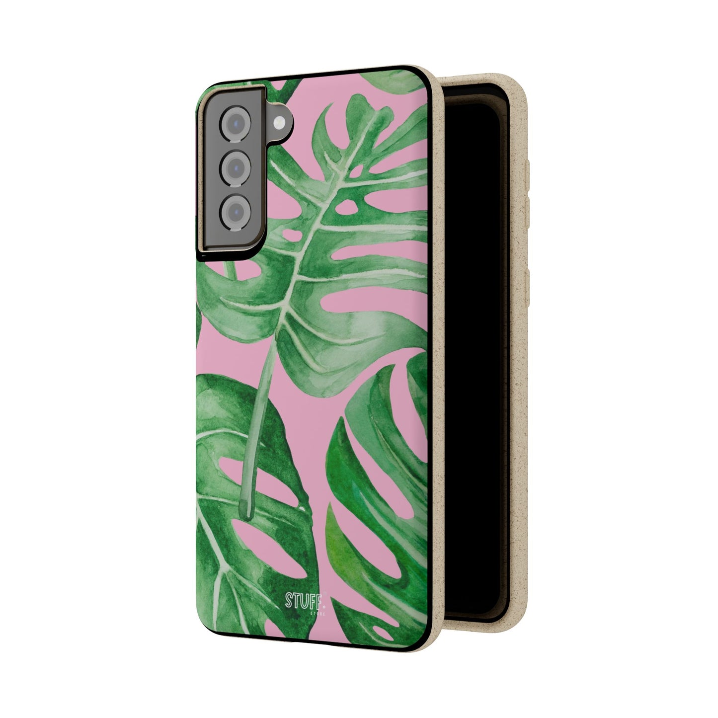Monstera Case | Eco-Friendly Bamboo and Bioplastic Shell Monstera Leaves Pattern - Available with Gift Packaging