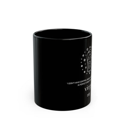 Vierge | Mug noir en céramique avec signe astrologique et phrase drôle – 330ml / 440ml