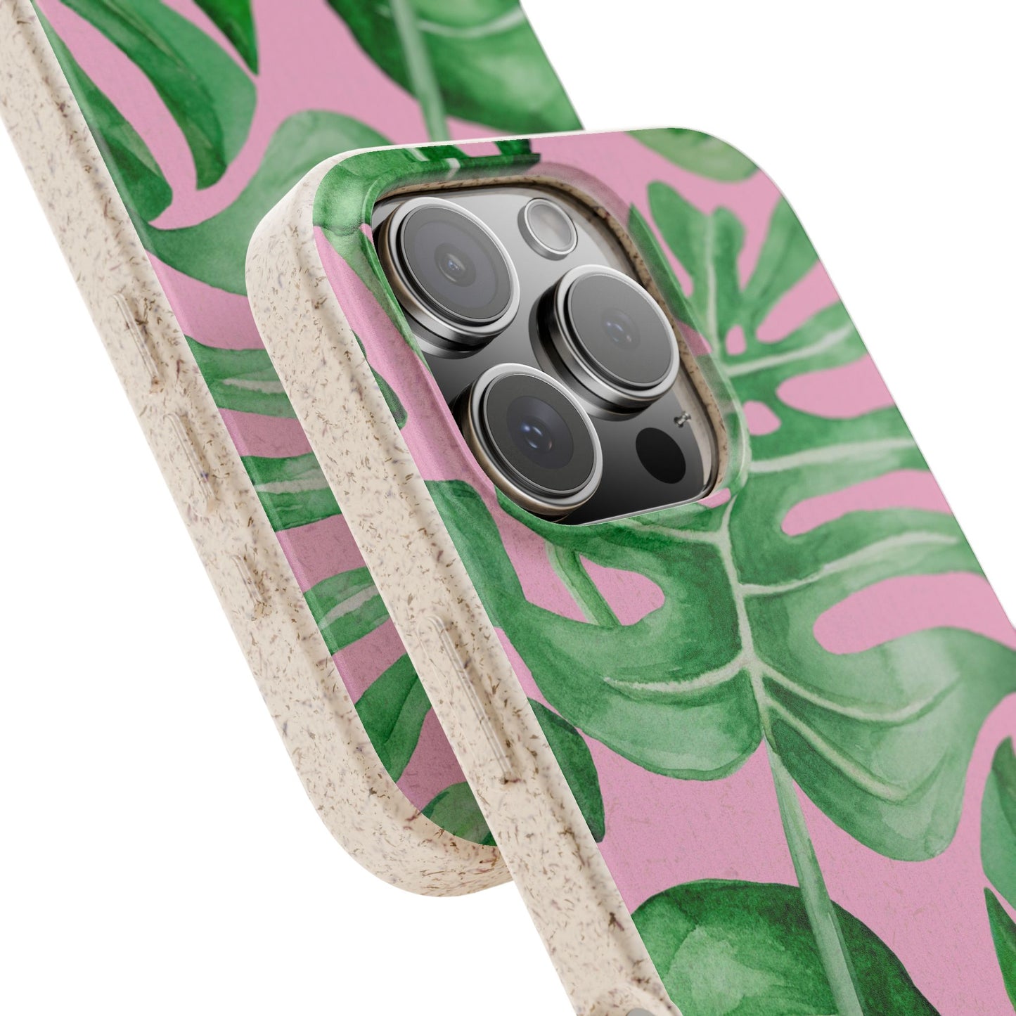 Monstera Case | Eco-Friendly Bamboo and Bioplastic Shell Monstera Leaves Pattern - Available with Gift Packaging