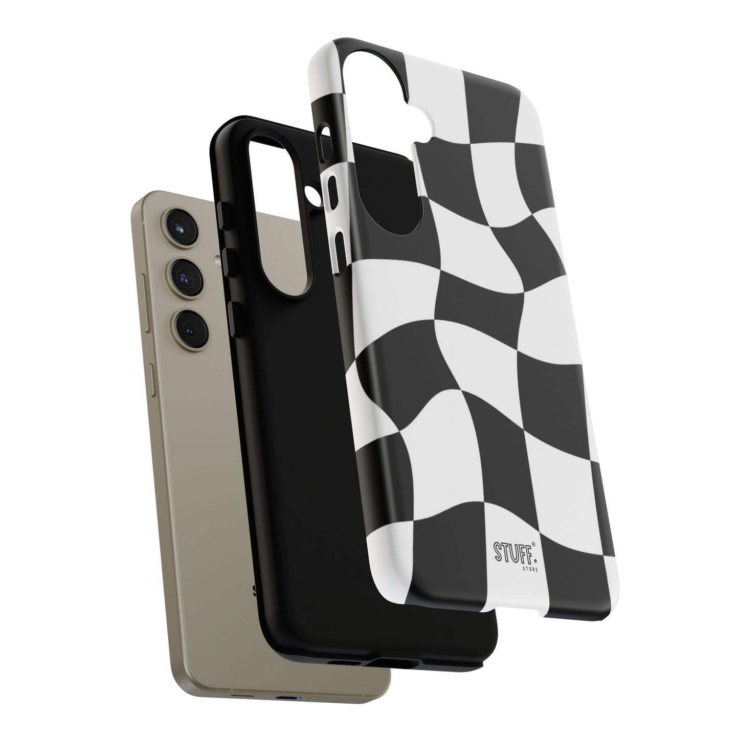 Checkers Case | Coque résistante double protection et Design en Damier déformé
