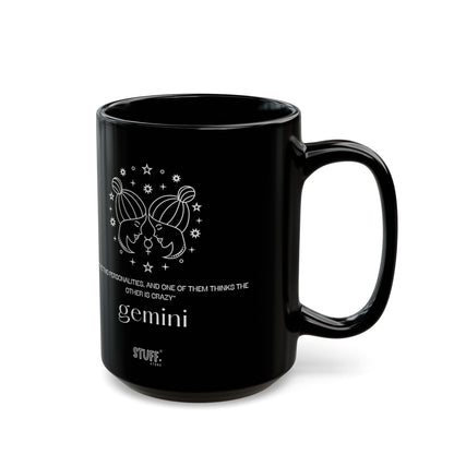 Gémeaux | Mug noir en céramique avec signe astrologique et phrase drôle – 330ml / 440ml