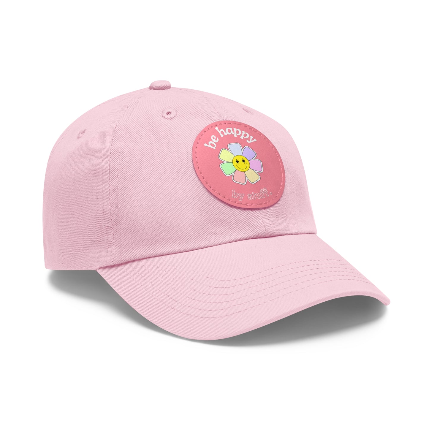 Be Happy | dad hat unisexe avec écusson cuir
