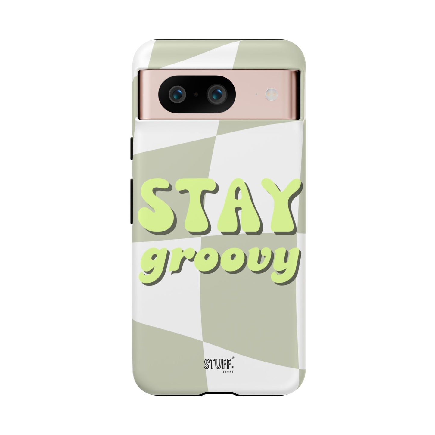 Groovy Case | Coque résistante double protection avec Design Rétro en Damier - Vert