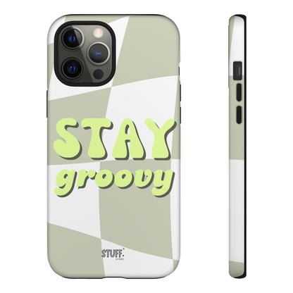 Groovy Case | Coque résistante double protection avec Design Rétro en Damier - Vert