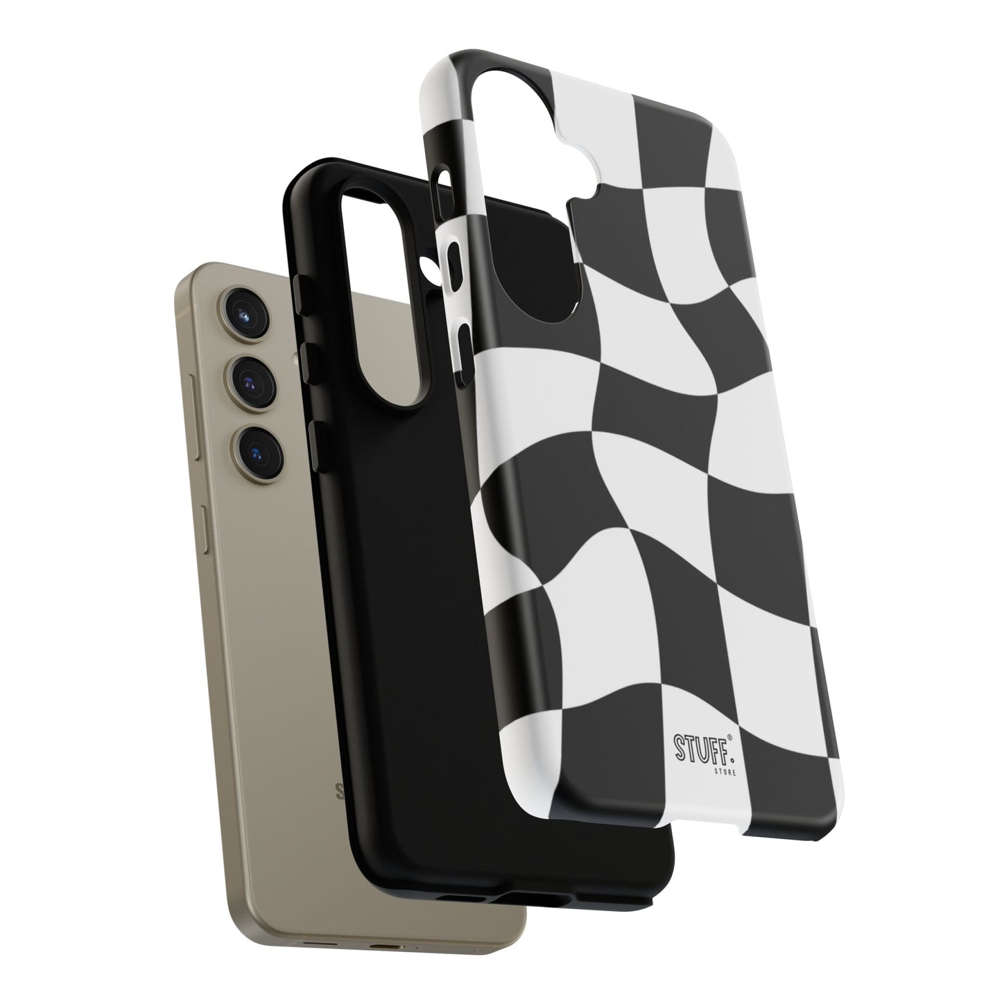 Checkers Case | Coque résistante double protection et Design en Damier déformé