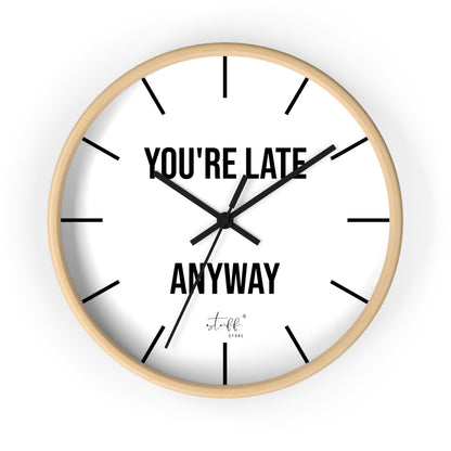 T'es Quand Même En Retard" Wall Clock | Clean Design and Casual Humor