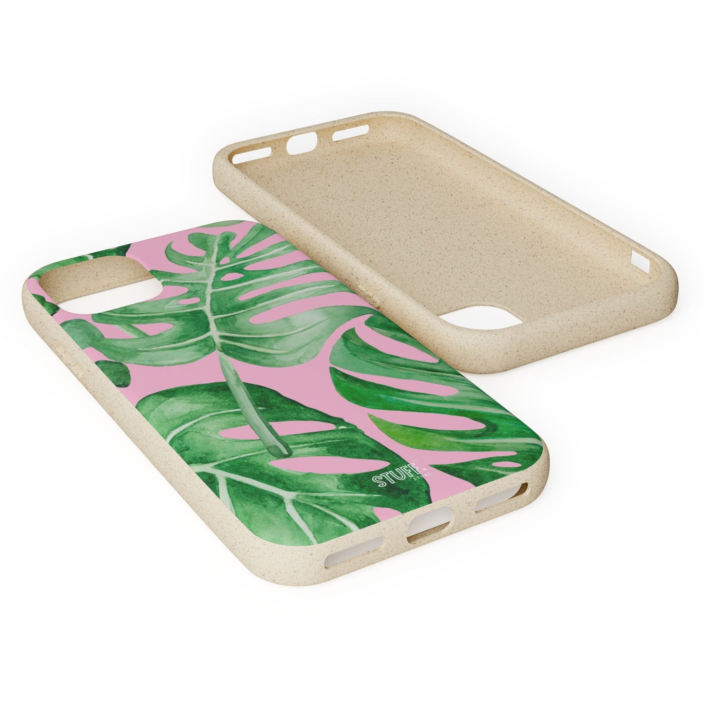 Monstera Case | Eco-Friendly Bamboo and Bioplastic Shell Monstera Leaves Pattern - Available with Gift Packaging