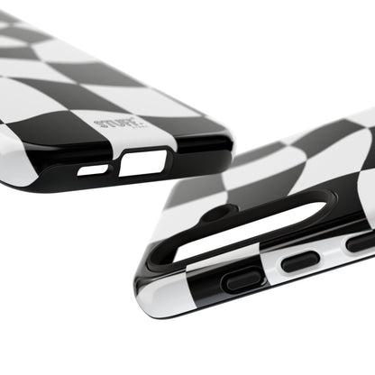 Checkers Case | Coque résistante double protection et Design en Damier déformé