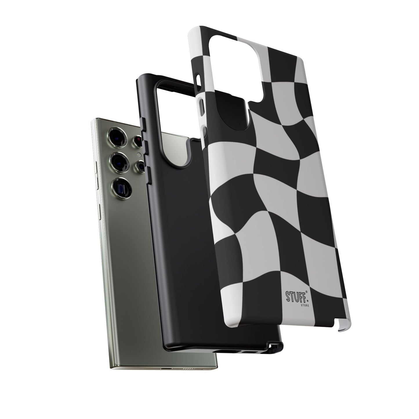 Checkers Case | Coque résistante double protection et Design en Damier déformé