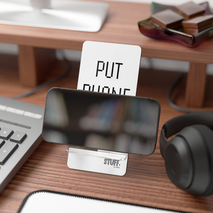 Support téléphone bureau “Put Phone Here” | Design fun & minimaliste