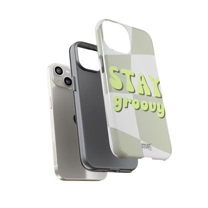 Groovy Case | Coque résistante double protection avec Design Rétro en Damier - Vert