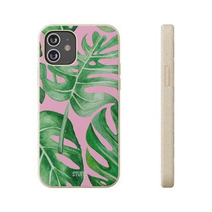 Monstera Case | Eco-Friendly Bamboo and Bioplastic Shell Monstera Leaves Pattern - Available with Gift Packaging